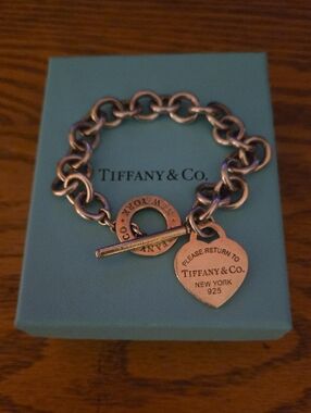 Tiffany & Co. Sterling Silver Heart Tag Toggle Bracelet